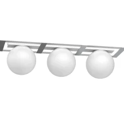 Luminex Deckenlampe Glaskugeln Metall in Chrom Weiß E27 L:70 cm< Deckenleuchten|Badezimmer Lampe