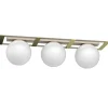 Luminex Deckenlampe Glaskugeln Metall in Beige Gold E27 L:70 cm< Deckenleuchten|Badezimmer Lampe