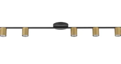 Deckenleuchten|Flurlampen*Sigma Deckenlampe Gold Schwarz 5-flammig 110 cm stylisch