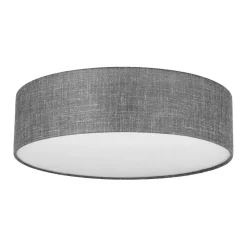 TK Lighting Deckenlampe Grau rund flach Ø 60 cm Stoffschirm Modern< Deckenleuchten|Flurlampen