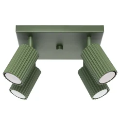 Sollux Deckenlampe Grün B: 25 cm klein schwenkbar 4x GU10 Aluminium< Flurlampen|Wohnzimmerlampen