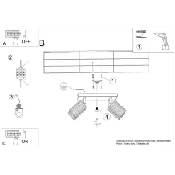 Sollux Deckenlampe Grün B: 25 cm klein schwenkbar 4x GU10 Aluminium< Flurlampen|Wohnzimmerlampen