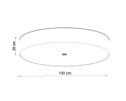 Deckenleuchten|Flurlampen*Sollux Deckenlampe groß Ø 100 cm rund Weiß blendarm Stoff Glas