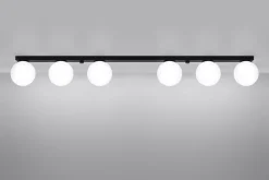 Sollux Deckenlampe groß 120 cm lang Glas Kugeln 6-flammig G9< Deckenleuchten|Flurlampen