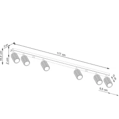 Sollux Deckenlampe groß 117 cm lang 4-flammig GU10 in Gold Modern< Wohnzimmerlampen|Flurlampen