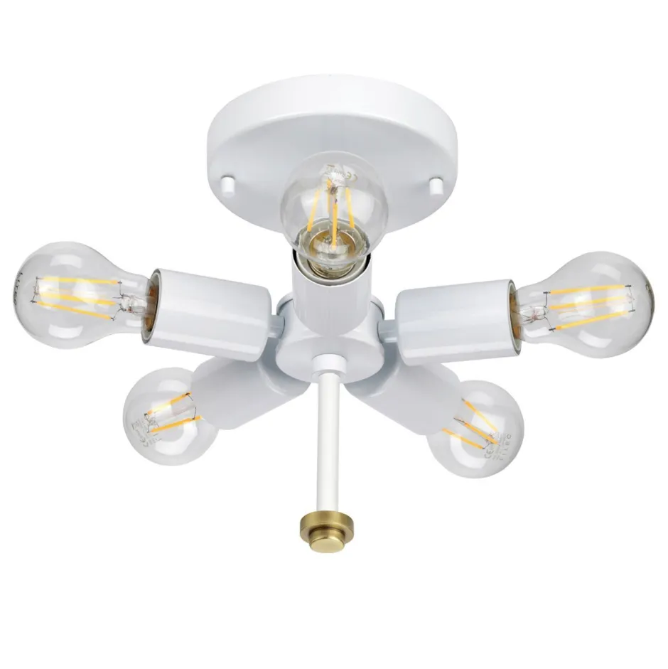 Deckenleuchten|Flurlampen*Elstead Deckenlampe groß rund 66 cm Stoff in Creme Messing