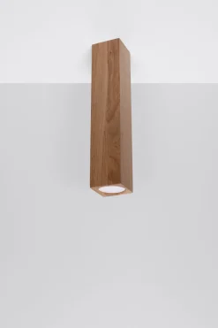 Holzlampen|Moderne Lampen*Sollux Deckenlampe Holz 30 cm hoch Modern GU10 BASILEA