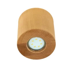 Sollux Deckenlampe Holz Ø10cm klein rund GU10 Modern< Holzlampen|Spots