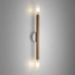 Deckenleuchten|Flurlampen*TK Lighting Deckenlampe Holz Glas 2-flammig G9 länglich 51 cm H: 5,5 cm