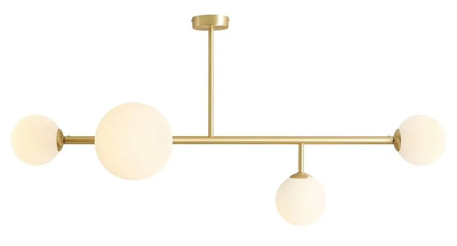 ALDEX Deckenlampe in Messing Weiß Kugelschirm H:58 cm 3-flmg< Deckenleuchten|Badezimmer Lampe