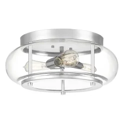 Deckenleuchten|Badezimmer Lampe*Elstead Deckenlampe IP44 Bad rund Ø 40,6 cm 3x E27 Chrom
