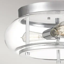 Deckenleuchten|Badezimmer Lampe*Elstead Deckenlampe IP44 Bad rund Ø 40,6 cm 3x E27 Chrom