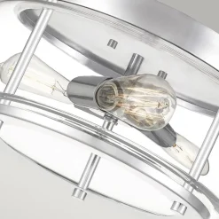 Deckenleuchten|Badezimmer Lampe*Elstead Deckenlampe IP44 Bad rund Ø 40,6 cm 3x E27 Chrom