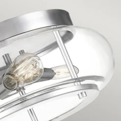 Deckenleuchten|Badezimmer Lampe*Elstead Deckenlampe IP44 Bad rund Ø 40,6 cm 3x E27 Chrom