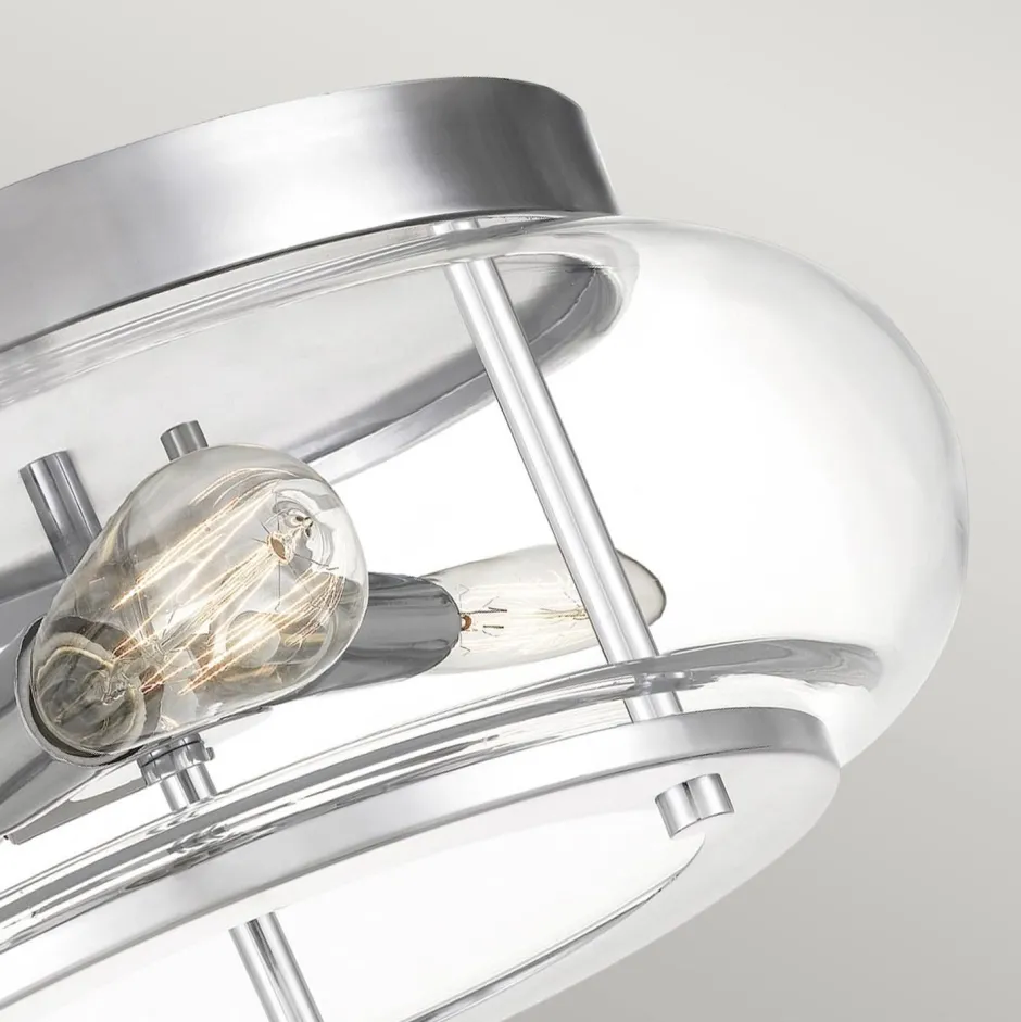 Deckenleuchten|Badezimmer Lampe*Elstead Deckenlampe IP44 Bad rund Ø 40,6 cm 3x E27 Chrom