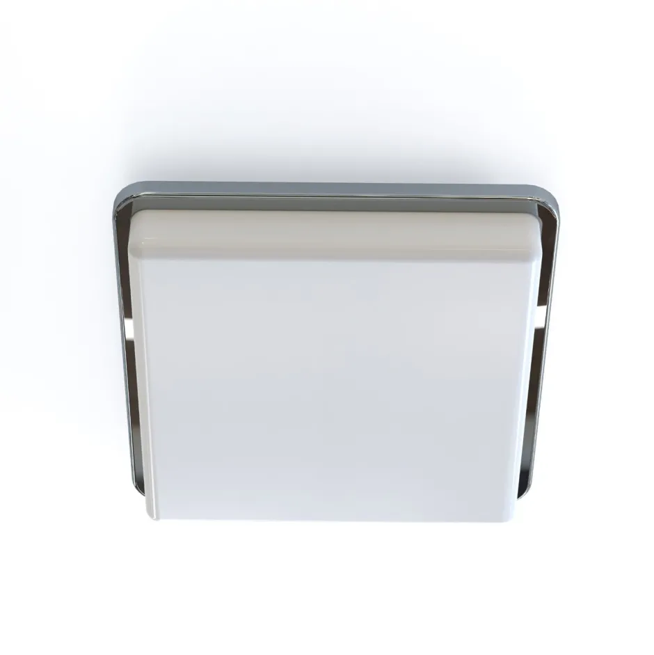 Nowodvorski Deckenlampe IP44 Chrom Weiß quadratisch E27 Badezimmer< Deckenleuchten|Badezimmer Lampe