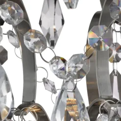 Deckenleuchten|Wohnzimmerlampen*Searchlight Deckenlampe IP44 Kristall Ø 36 cm GU10 Chrom Badezimmer