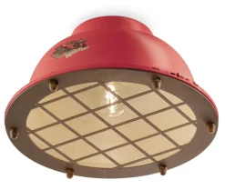 Ferroluce Deckenlampe Keramik Ø 35 cm Rot Shabby Antik Rostbraun< Wohnzimmerlampen|Keramiklampen