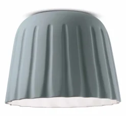 Ferroluce Deckenlampe Keramik Ø 40 cm rund Grau E27 Handarbeit ANDREA< Wohnzimmerlampen|Keramiklampen