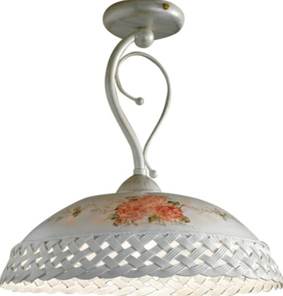 Ferroluce Deckenlampe Keramik E27 Ø 42 cm rund Landhaus Stil< Wohnzimmerlampen|Keramiklampen