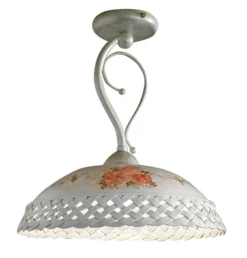 Wohnzimmerlampen|Keramiklampen*Ferroluce Deckenlampe Keramik E27 Ø 32 cm rund Landhaus ROSITO