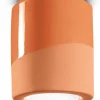 Wohnzimmerlampen|Keramiklampen*Ferroluce Deckenlampe Keramik E27 rund D: 12,5 cm Aufputz Orange
