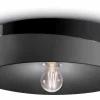 Ferroluce Deckenlampe Keramik rund D: 40 cm Schwarz E27 Retro< Wohnzimmerlampen|Keramiklampen