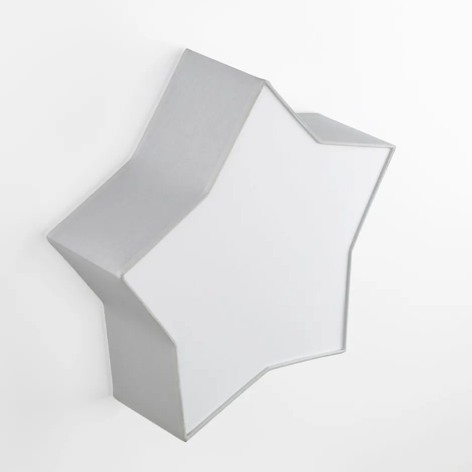Deckenleuchten|Kinderzimmerlampen*TK Lighting Deckenlampe Kinderzimmer Stern L: 45 cm Stoff Weiß Grau 2x E27