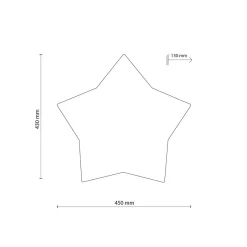 Deckenleuchten|Kinderzimmerlampen*TK Lighting Deckenlampe Kinderzimmer Stern L: 45 cm Stoff Weiß Grau 2x E27