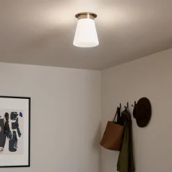 Deckenleuchten|Flurlampen*Elstead Deckenlampe klein B: 21,6 cm E27 Metall Glas in Bronze Weiß