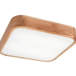 Lamkur Deckenlampe klein eckig B: 45 cm Holz Metall für 4x E27< Deckenleuchten|Bürolampen