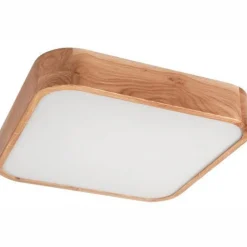 Lamkur Deckenlampe klein eckig B: 45 cm Holz Metall für 4x E27< Deckenleuchten|Bürolampen