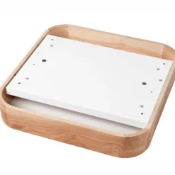 Lamkur Deckenlampe klein eckig B: 45 cm Holz Metall für 4x E27< Deckenleuchten|Bürolampen