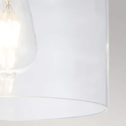 Elstead Deckenlampe klein Metall Glas Ø 22,9 cm in Messing brüniert< Deckenleuchten|Badezimmer Lampe