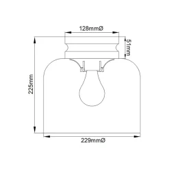 Elstead Deckenlampe klein Metall Glas Ø 22,9 cm in Messing brüniert< Deckenleuchten|Badezimmer Lampe