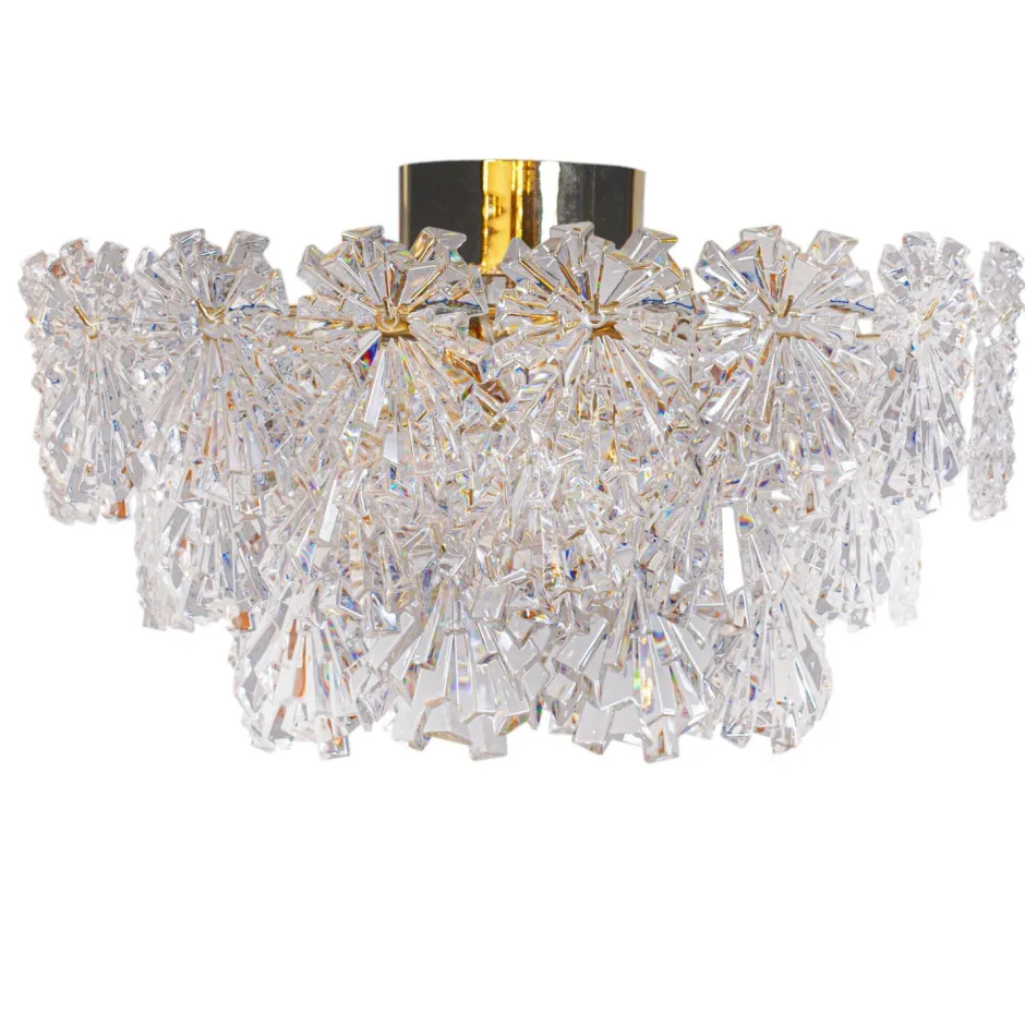 By Rydéns Deckenlampe Kristall 51,5 cm breit in Gold 3-flammig E14< Deckenleuchten|Wohnzimmerlampen