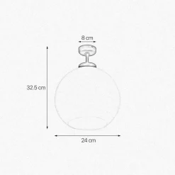 Deckenleuchten|Badezimmer Lampe*Giovanni Battista Deckenlampe Kugel Ø 24 cm Messing Glas E27 in Bronze Weiß