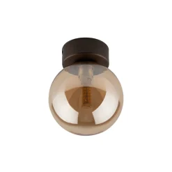 Deckenleuchten|Badezimmer Lampe*TK Lighting Deckenlampe Kugel klein Ø 12 cm H: 15 cm Rauchglas Metall G9