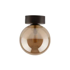 Deckenleuchten|Badezimmer Lampe*TK Lighting Deckenlampe Kugel klein Ø 12 cm H: 15 cm Rauchglas Metall G9