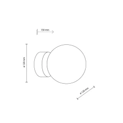 Deckenleuchten|Badezimmer Lampe*TK Lighting Deckenlampe Kugel klein Ø 12 cm H: 15 cm Rauchglas Metall G9