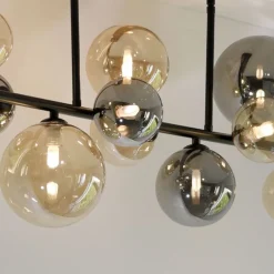 Paul Neuhaus Deckenlampe Kugeln Rauchgrau Bernstein Glas 85 cm G9< Deckenleuchten|Bürolampen