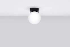 Deckenleuchten|Flurlampen*Sollux Deckenlampe Kugelschirm Ø 12 cm Weiß Schwarz G9 Glas