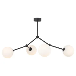 TK Lighting Deckenlampe Kugelschirm Schwarz Weiß Metall Glas< Deckenleuchten|Kugellampen