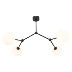 TK Lighting Deckenlampe Kugelschirm Schwarz Weiß Metall Glas< Deckenleuchten|Kugellampen