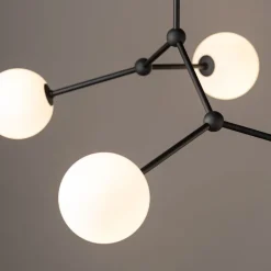 TK Lighting Deckenlampe Kugelschirm Schwarz Weiß Metall Glas< Deckenleuchten|Kugellampen