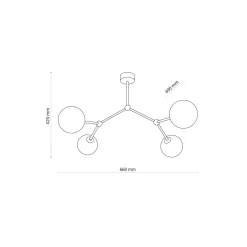 TK Lighting Deckenlampe Kugelschirm Schwarz Weiß Metall Glas< Deckenleuchten|Kugellampen