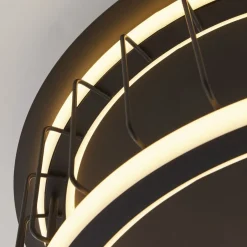 Wohnzimmerlampen|Schlafzimmer Lampen*Searchlight Deckenlampe LED rund Schwarz Weiß 3000 K 1074 lm D: 40 cm