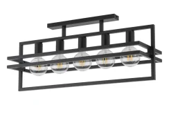 Sigma Deckenlampe Mehrflammig Schwarz Metall E27 stylisch< Deckenleuchten|Moderne Lampen