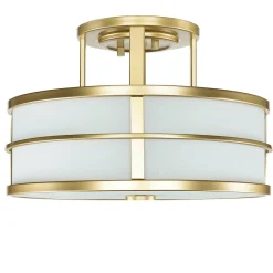 Elstead Deckenlampe Messing Creme 3x E27 Ø 34 cm rund SHOJI< Wohnzimmerlampen|Glaslampen