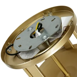 Elstead Deckenlampe Messing Creme 3x E27 Ø 34 cm rund SHOJI< Wohnzimmerlampen|Glaslampen